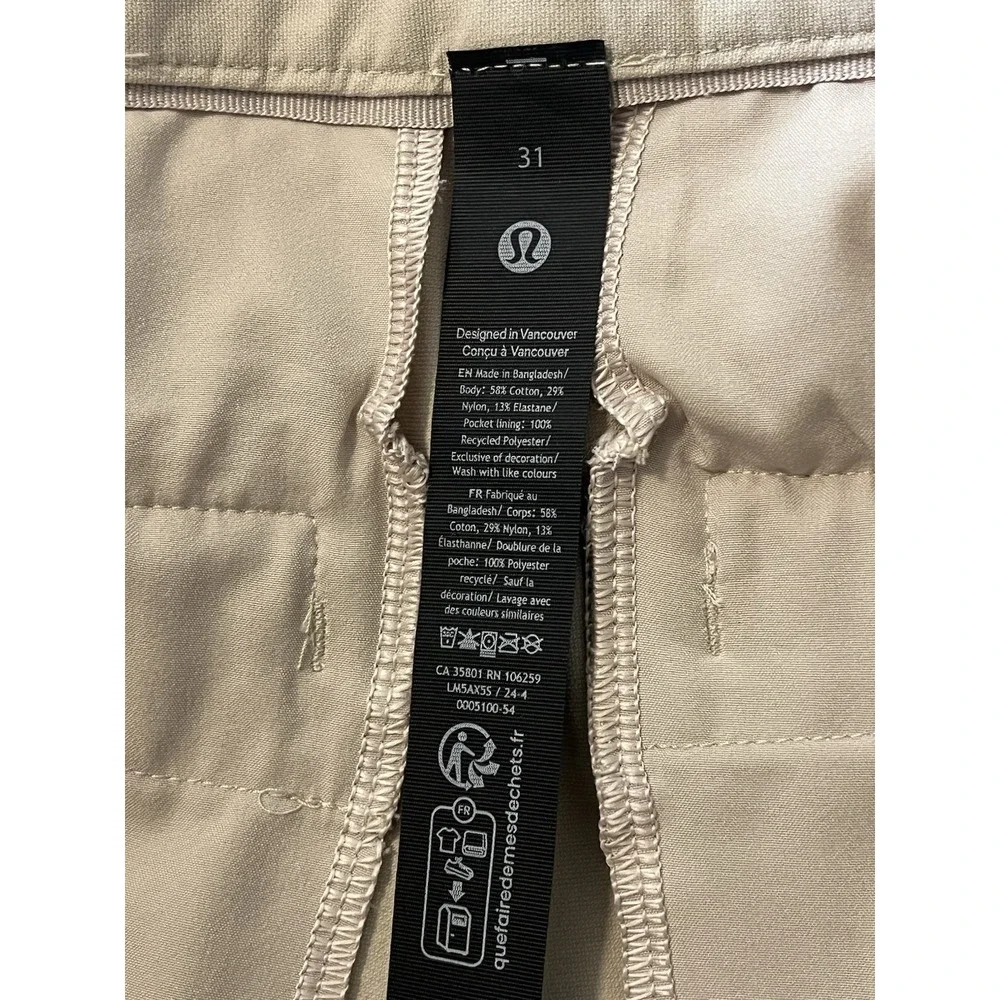Lululemon ABC Versatwill Pants Mens 31x32 Beige Casual Chino